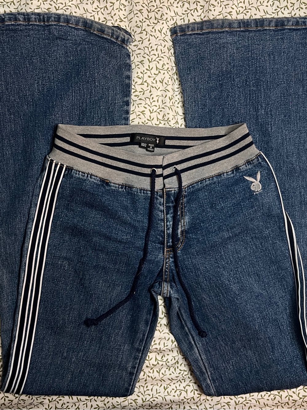 Playboy low waisted bootcut jeans with embroidered logo across the back - Picture 2 of 4